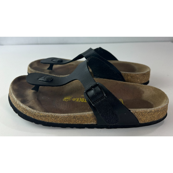 Birkenstock Gizeh Sandals Black Slides Buckle Thong 39 Women's US Size 8 - Picture 3 of 13